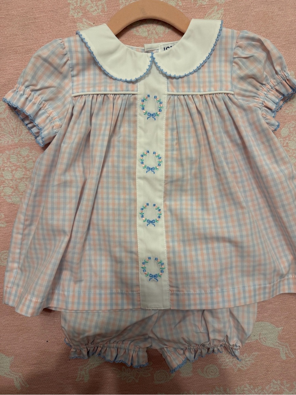 Ishtex Plaid Girl's Bloomer Set‎ NWT size 18 mo
